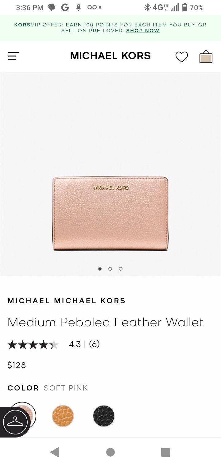 Michael Kors Pebbled Leather Wallet