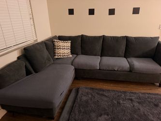 Gray Fabric Sectional Sofa with Chaise