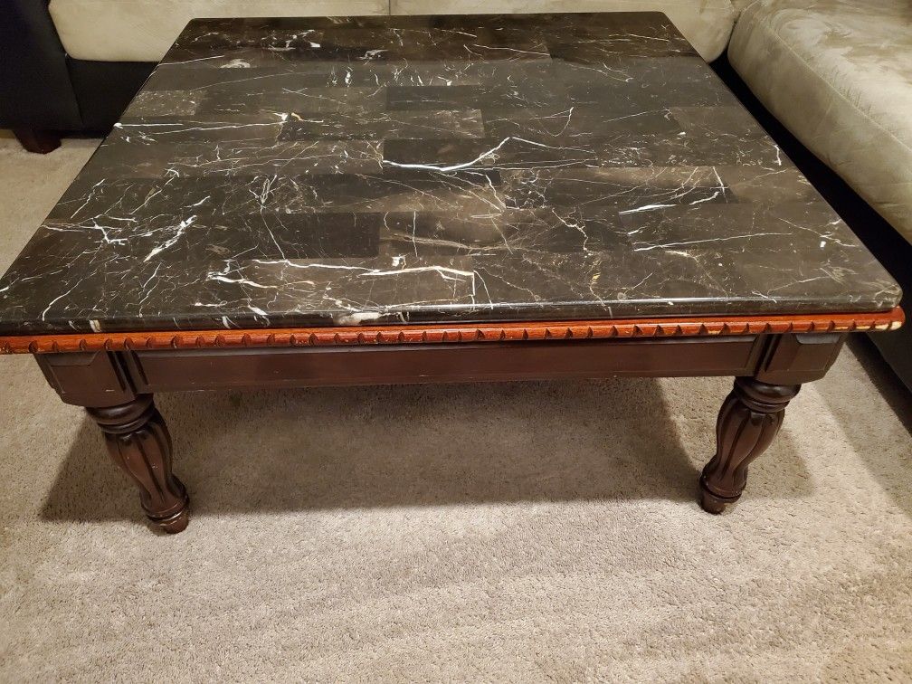 Granite/ cherry finish coffee table Home & Garden