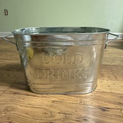 “Cold Drinks” Galvanized Cold Drinks Oval Bucket 