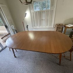 Dining Room Table With 2 Chairs &  4 Extensions  To Make It 89” Long For Those Family Dinners