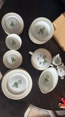 Oriental green china set
