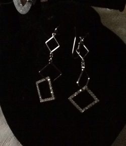 Crystal and silver earrings