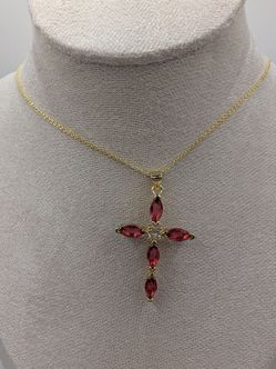 Cadena  con cruz baño 18K
