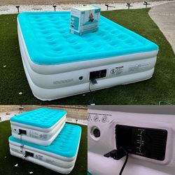 NEW IN BOX $35 for Twin $45 for Queen Size 18 Inches Tall Air Mattress Bed with Built In Pump Plugin 