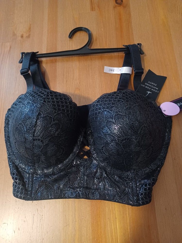 New Ambrielle Corset Bra Beautiful 34c Black