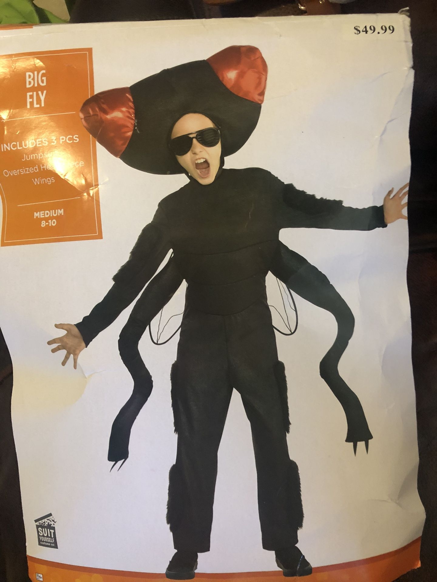 Giant big fly insect halloween costume children  medium 8-10 new