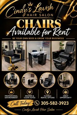 Rent stations for hair &  private Room