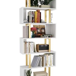 S Shaped Bookshelf 6-Tier Book Shelves