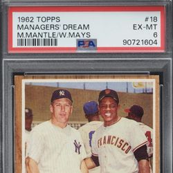 62 Topps Managers Dream  Mays/Mantle PSA7 