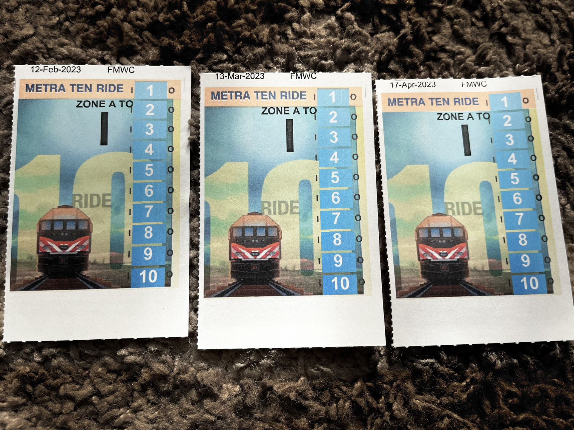 Metra Ten Rides $60 All Three