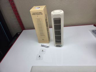 Constant Wind Tower Fan, Vaneless, High Wind, Silent Operation, 3-Speed Settings, Rechargeable 2000mAh Battery, Portable and Compact, Ideal for Office