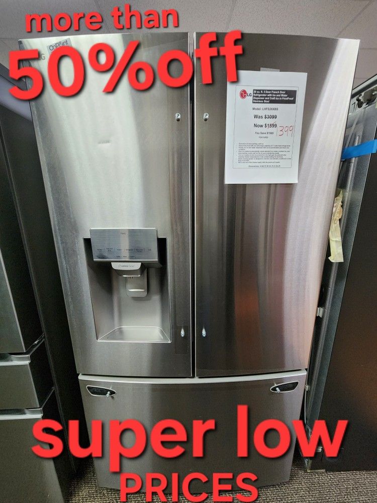 28 cu. ft. 3 Door French Door Refrigerator with Ice and Water Dispenser and Craft Ice in PrintProof Stainless Steel