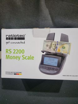 Ratiotec RS 2200 Money scale. $40 Counts Coins And Paper Bills