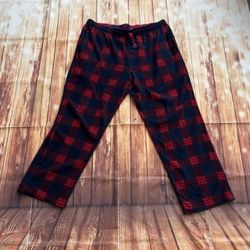 Aeropostale Men’s Fleece Plaid Red and Blue Sleepwear Pajama Pants Size XL