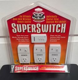 NEW SEALED SuperSwitch Wireless Remote Control Outlet Set 3 Plug Smart Home just $15