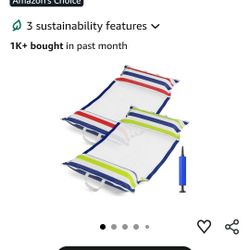 Jasonwell 2 Pack Inflatable Pool Hammock Floats 4-in-1