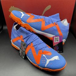 New PUMA Future Match TT Turf Soccer Cleats Mens Size 13 Blue Orange