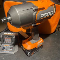 RIDGID 18V  4-Mode 1/2” High-Torque Impact Wrench Kit with 4.0 Ah Battery and Charger