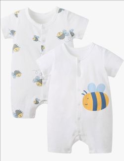 Baby romper 2 pack bees 3-6m