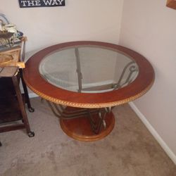 Dining Table With Glass Insert 