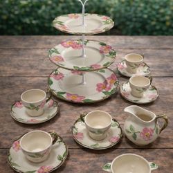 Franciscan Desert Rose Demitasse Set w/bonus