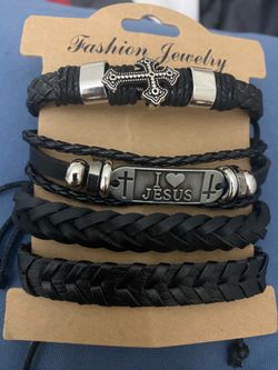 Men’s fashion black bracelet $7 each $5 each