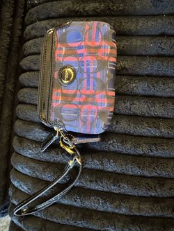 Coach Signature Plaid Wristlet Wallet