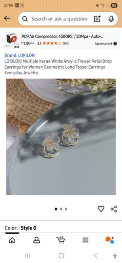 Korean Chic Floral Geometric Petal Earrings