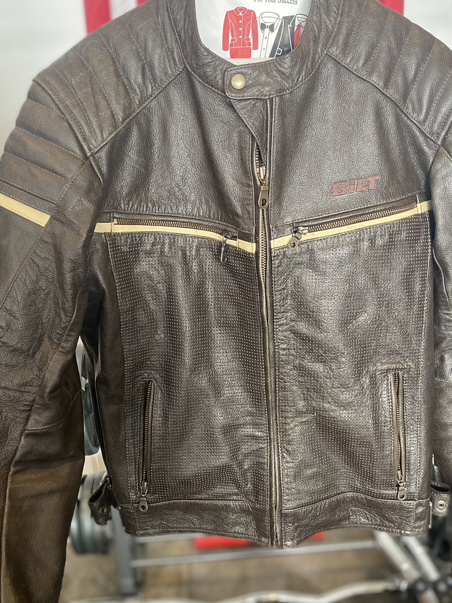 Bilt Leather Jacket Brown size MED