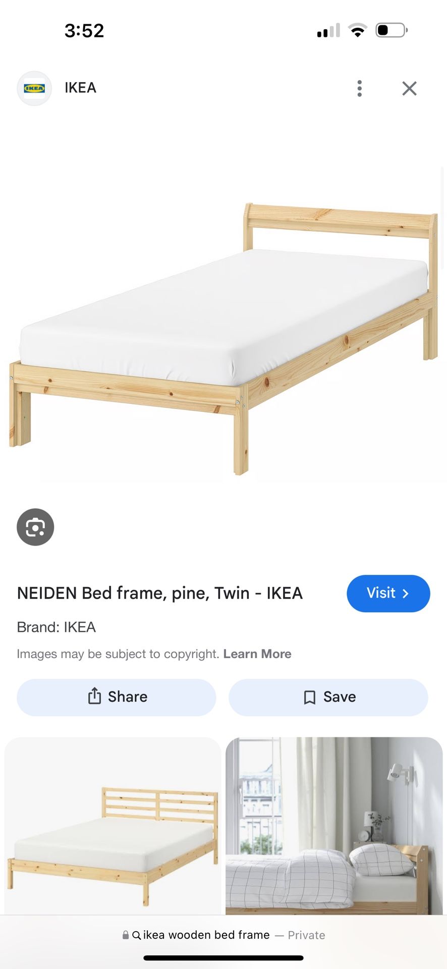 Ikea Wooden Bed Frame