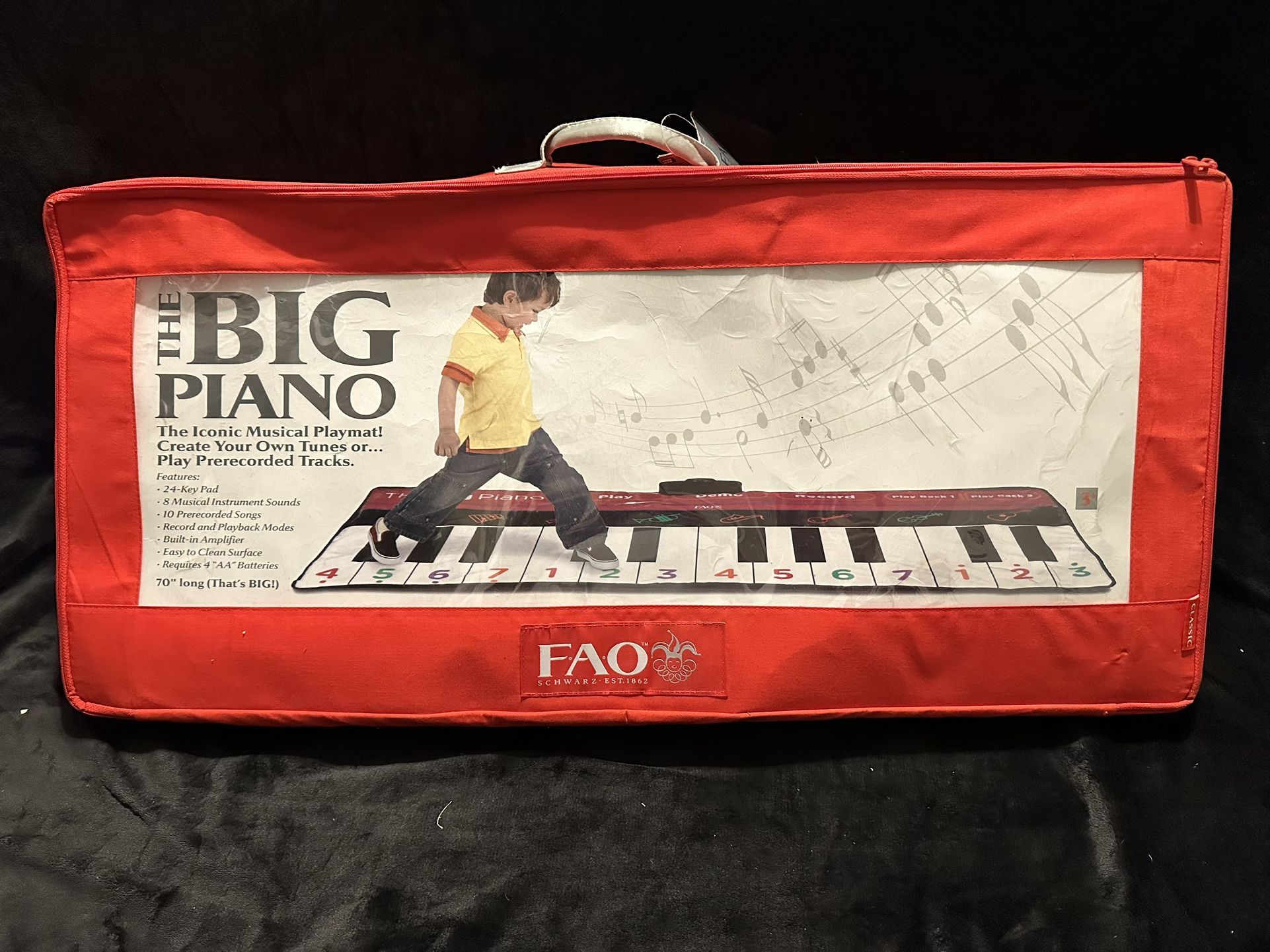 FAO Schwarz The Big Piano - 70-inch piano mat 24 Giant Numbered Keys Kids Childs Toy 