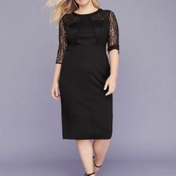Brand New Lane Bryant Black Sheath Dress - Size 16