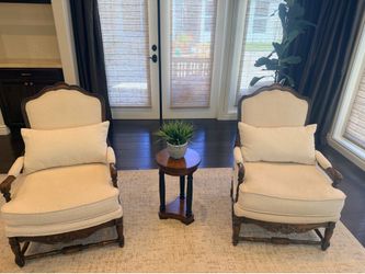 Antique chairs with one ottoman