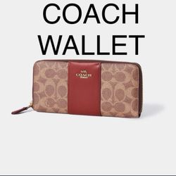 COACH Wallet Women’s Accordion Zip Wallet In Colorblock Signature Canvas