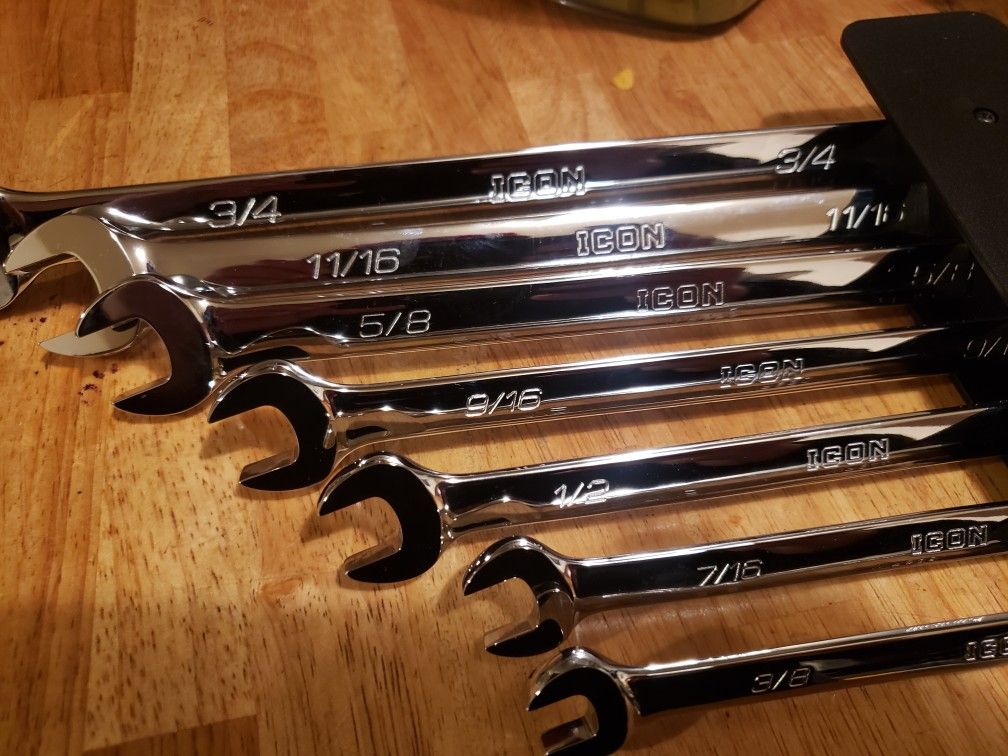 ICON SAE Professional Ratcheting Combination Wrench Set, 7 Pc.