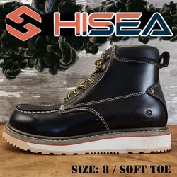 New HISEA Soft Toe 6‘’ Waterproof Slip Resistant Industrial & Construction Work Boots Botas Size: 8
