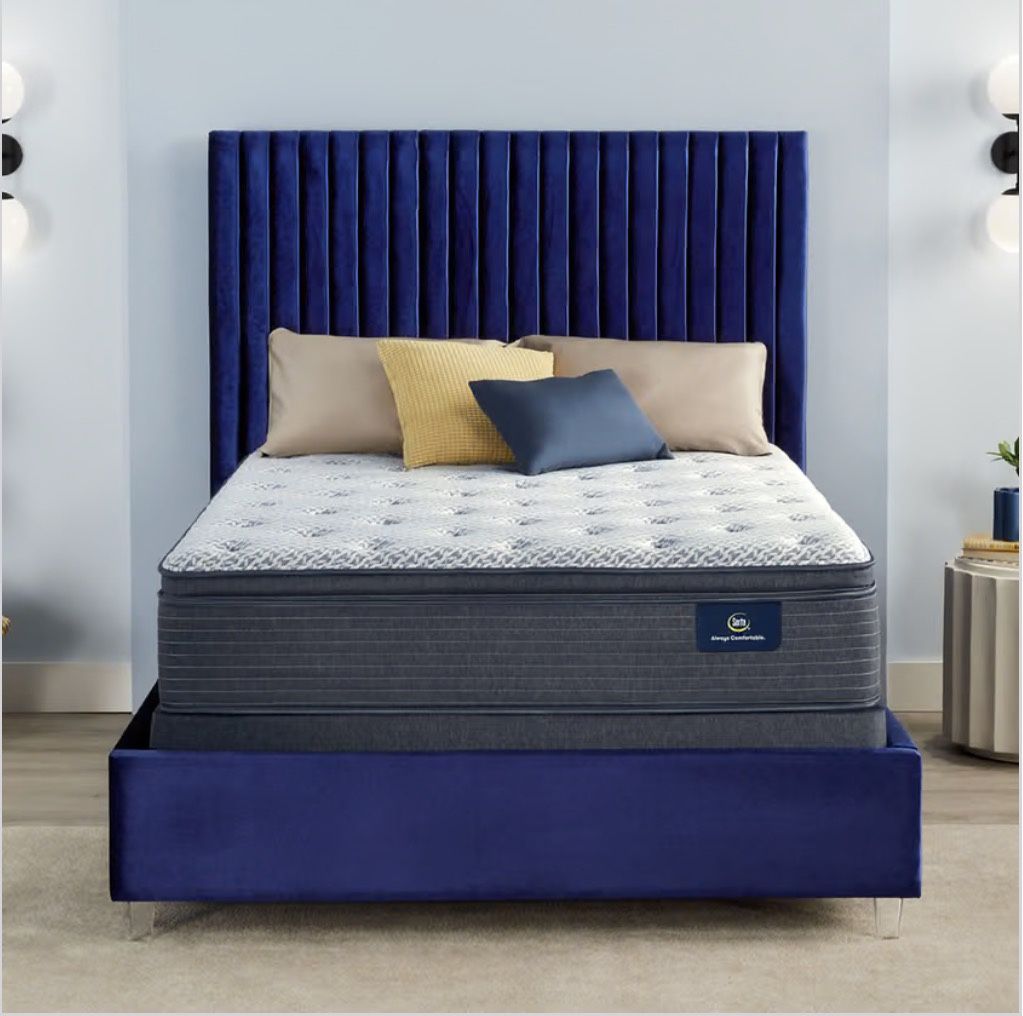 Queen Serta Serene Sky Plush Pillow Top Mattress