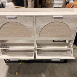 Rattan Shoe Cabinet Storage