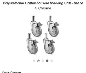 Polyurethane Casters for Wire Shelving, Set of 4