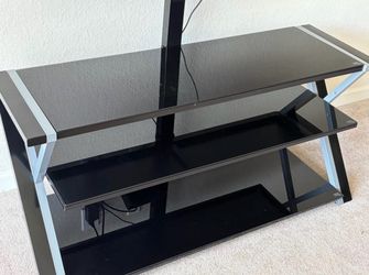 3-Tier Black Glass TV Stand for sale  $100