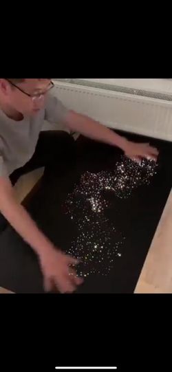 Handcrafted Solid Wood Table Sensory Illuminating Stars Starry Sky Table