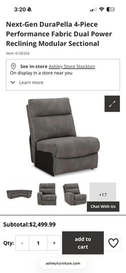 next-gen durapella 4 piece performance fabric dual power reclining modular sectional