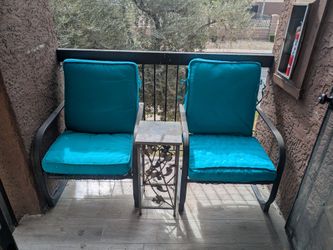 Patio chairs and small tables