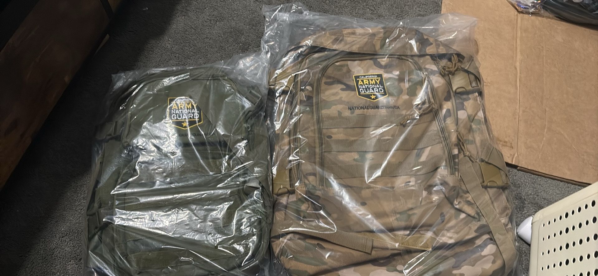 Two New Army National Guard Backpacks