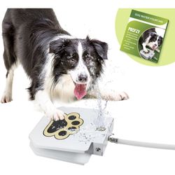 new Poofzy Dog Water Fountain Step On, Outdoor Pet Sprinkler Paw Activated Drinking