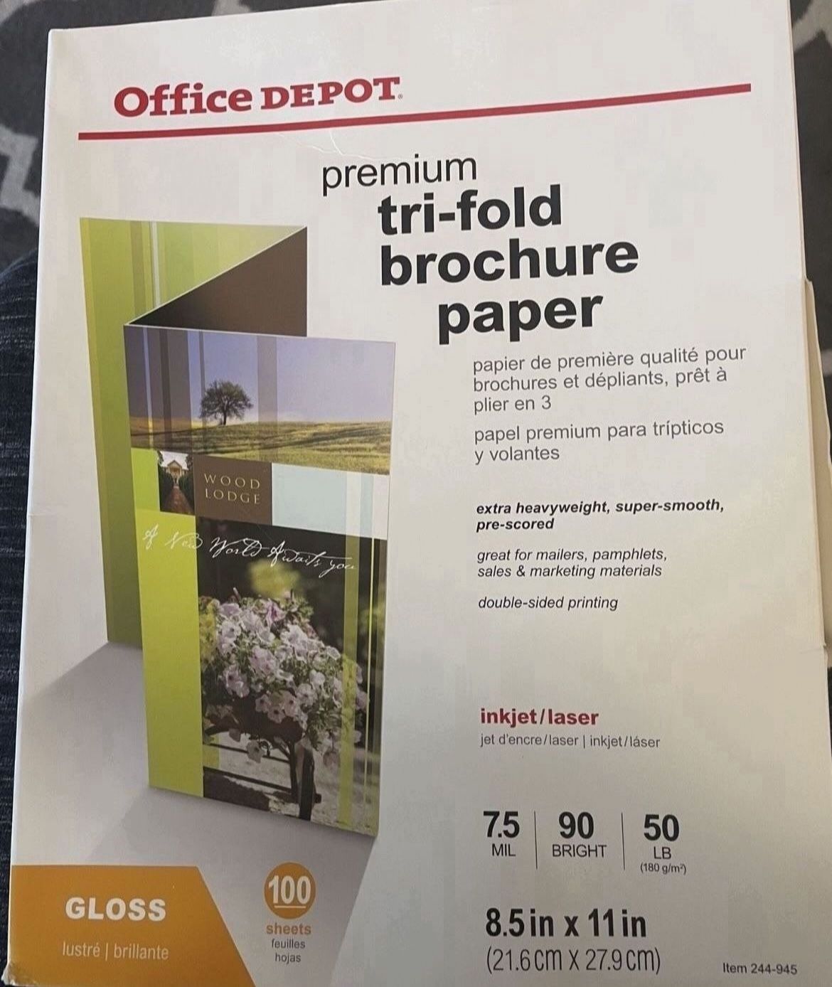 TRI-FOLD BROCHURE PAPER- GLOSSY