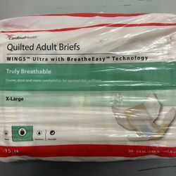CardinalHealth Quilted Adult Briefs Incontinence Diapers BreatheEasy Technology 15 count