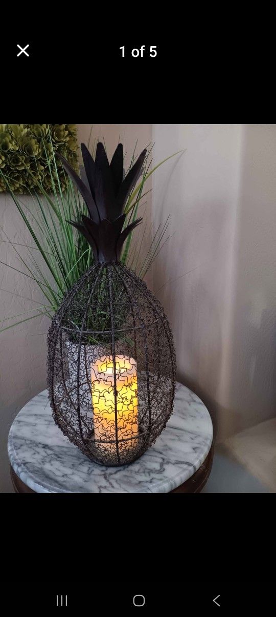 $5 Twisted Wire Pineapple Candle Holder. Candle NOT Included 19" Tall