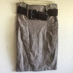 Renpo Girl Brown Skirt With Belt. S